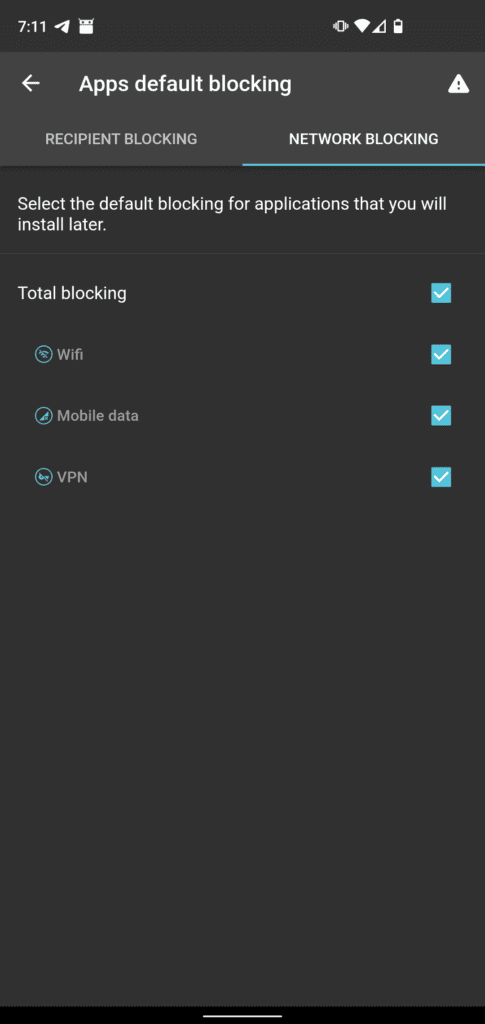 iodéOS default network blocking
